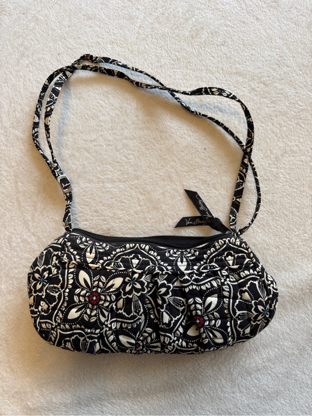 Vera Bradley Black & White Floral Quilted Bag
